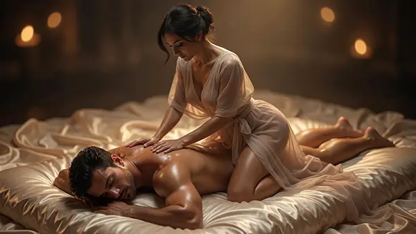 Sinnlich-erotische Massage mit warmem Öl oder Nuru-Gel bei Kerzenlicht in Zürich