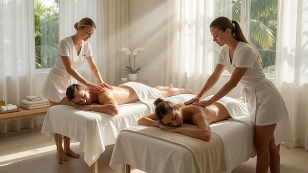 Klassische Wellnessmassage zu zweit – entspannende Paarmassage im Spa Sensuel nahe Zürich