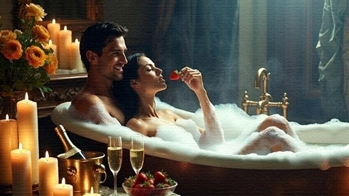 Sinnliches Schaumbad als Wasser-Ritual im Spa Sensuel Sinnliches Schaumbad als Wasser-Ritual im Spa Sensuel