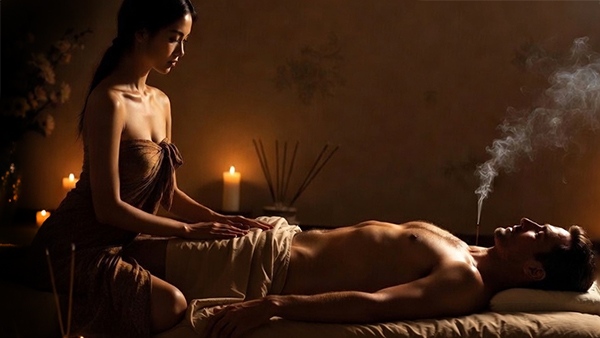 Sanfte Berührungen bei der tantrischen Lingam-Massage im Massagestudio Dielsdorf in der Region Zürich